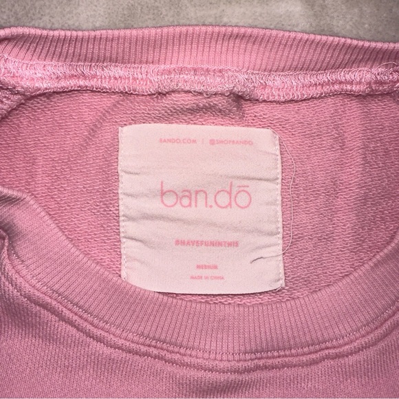 Ban.do No Bad Days Pink Graphic Crewneck Sweatshirt Size Medium - Picture 5 of 5